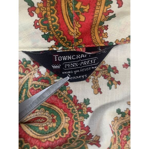 Vintage Towncraft Penn-Prest Paisley Print Unisex Robe Belted Dressing Gown - Picture 12 of 13